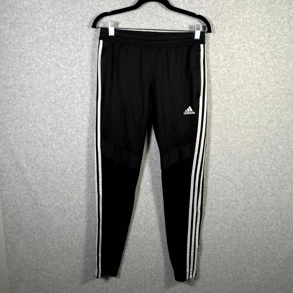 Adidas Climacool Track Pants Womens S (8-10) Black White 3 Stripes Running‎